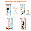 Kids Stall Bars Set Swedish Wall Ladder Steel Home Wall Gym Climbing Play Set