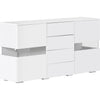 Sideboard Display Cabinet with Drawers Modern LED TV Stand Unit High Gloss White