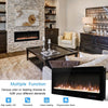LED Fire Wall Mounted Electric Fireplace 70"inch Wall Insert Glass Logs Heater