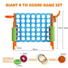 Giant 4 in a Row Game Jumbo Connect 4 Garden Games w/42 Rings Basketball Hoop