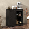 Sliding Barn Door Buffet Sideboard Storage Cabinet Home Bar Living Room Cabinet