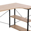 L-Shaped Computer Desk With Shelves Gaming Laptop Table Workstation Home Office