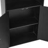 Wooden Bookcase Bookshelf 6FT Tall Storage Display Shelves Stand 2-Door Cabinet