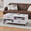 White High Gloss Glass Coffee Table Rectangular Living Room Modern Storage MDF
