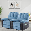 Electric Recliner Sofa Chairs Massage Heated Vibration Armchairs w/ Cup Holder