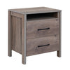 Bedroom Nightstand Farmhouse Bed Side Table End Table w/Open Shelf & 2 Drawers