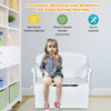 3-in-1 Kids Table and Chair Set Children Activity Bench Wooden Toy Storage Box