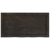 Table Top Dark Brown 80x40x(2-6) cm Treated Solid Wood Oak