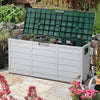 290L Wood Style Plastic Garden Storage Box Outdoor Deck Waterproof Chest Storage