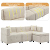 3 Seater Sofa L shape Fabric Corner Sofa with Detachable Storage Ottoman | Beige