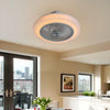 LED Ceiling Fan with Color Changing Lighting Smart RGB Speed Low Profile 20x8in