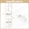 Floor Standing Display Rack Storage Cabinet with Drawer-White