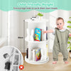 Round Spinning Corner Bookcase Kids Rotating Bookshelf White