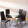 Round Glass Dining Table 4 Chairs Chrome Legs Home Kitchen Shop Office Furniture