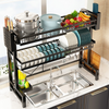 2 Tier Space Saving Over The Sink Dish Drying Rack Large Adjustable Dish Drainer