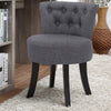 Linen Dressing Table Stool Vanity Chair Makeup Stool Bedroom Piano Padded Seat