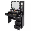 2 in1 Dressing Table with LED Lights Mirror 5 Drawers Socket Vanity Make up Desk