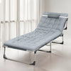 Sun Lounger Folding Recliner Garden Outdoor Guest Bed with Cushion Xmas Gift