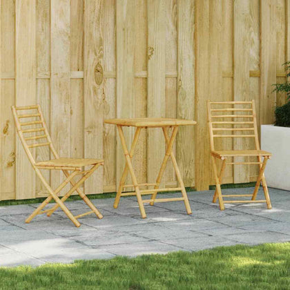 3 Piece Bistro Set Bamboo T7D1