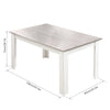 Solid Dining Table and Chairs Set w/ 6 PU Faux Leather Seat Kitchen Furniture