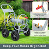 Outside Portable Water Hose Holder Garden Hose Reel Cart Water Hose Cart Silver