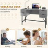 COSTWAY 120cm Home Office Desk Computer Desk w/4 Drawers & Storage-Grey