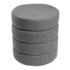Large Round Footstool Vanity Dressing Table Stool Makeup Chair Grey Teddy Plush