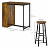 Industrial Bar Table and Stools Vintage Breakfast Dining Tall Rustic Kitchen Set