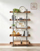 Rustic Wood Bookcase Bookshelf 5 Tier Industrial Storage Display Shelving Unit