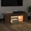 TV Cabinet with LED Lights Brown Oak 90x39x30 cm