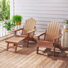 Folding Adirondack Chair Fire Pit Chair with Adjustable Backrest Brown