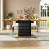 Extendable Dining Table with Storage Cabinet 110-140 cm Kitchen Telescopic Table