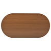 Stylish Oval Coffee Table with 2 Sliding Doors Hidden Compartment Center Table