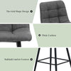 Pair of Bar Stools Grey Square Padded Seat Metal Legs Breakfast Stools Modern