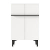 Modern Shoe Cabinet Double Doors Adjustable Shelves Hallway Storage 95x60x34.5cm