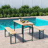 3pcs Foldable Garden Beer Table & Bench Set Outdoor Patio Seat Party Camping