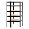 Black Boltless Garage Corner Racking Metal Shelving Stand Heavy Duty 5Shelf Unit