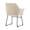 2PC Beige Dining Chair Velvet Padded Seat Dining Room Kitchen Chair Modern