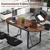 Oval Home Office Table Large Business Furniture-Brown