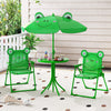 Indoor/Outdoor Collapsible Toddler Activity Table with 2 Folding Chairs-Green