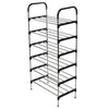 4/5/8 Tier Metal Shoe Rack Stand Space Save Storage Organiser Shelf with MDF Top