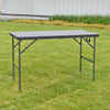 Rattan Effect Metal Folding 4ft Table & 4 Chairs Outdoor Indoor Furniture Dining