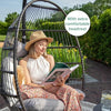 Hanging Rattan Egg Chair With Stand Swing Foldable with Cushion Outdoor/ Indoor
