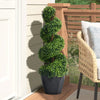 2pcs Large Artificial Spiral Boxwood Topiary Palm Tree Fake Plant Outdoor Decor