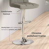 2x Chrome & Height Adjust Swivel Faux Leather Kitchen Breakfast Bar Stool