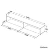 Floating TV Unit Cabinet Wall Mounted 140cm TV Stand High Gloss With LED Lights
