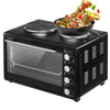 36L Mini Oven Hob Cooker Grill With Electric Hob Double Hotplate Tabletop Vuhued