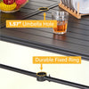 Metal Garden Dining Table Outdoor Patio w/ Umbrella Hole Rectangle Table Black