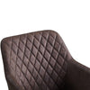 Faux Leather Dining Chairs Set of 2 Brown Padded Seat Kitchen Dining Chairs Set