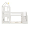 Kids Bunk Beds Double Pine Wooden Bunk Bed With Stairs 3FT Single Size Bed Frame